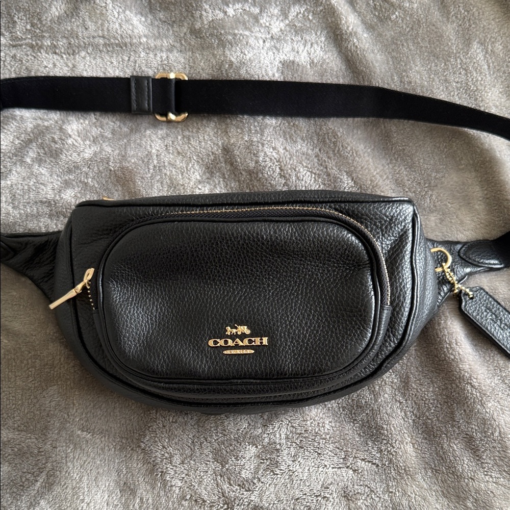 Coach Black Leather Belt Bag
